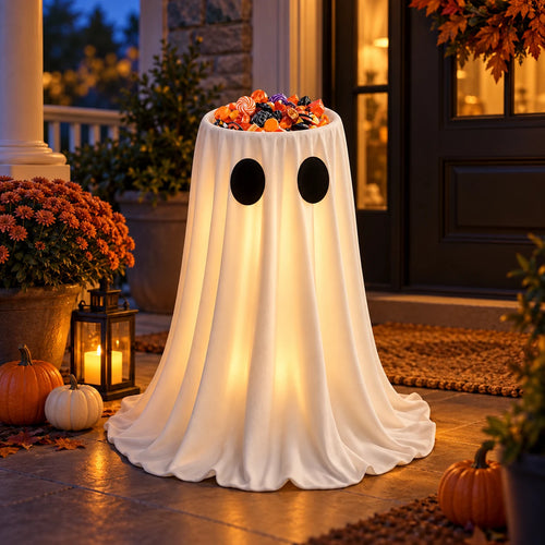 Boo Butler Ghost Candy Stand — Halloween lifestyle scene
