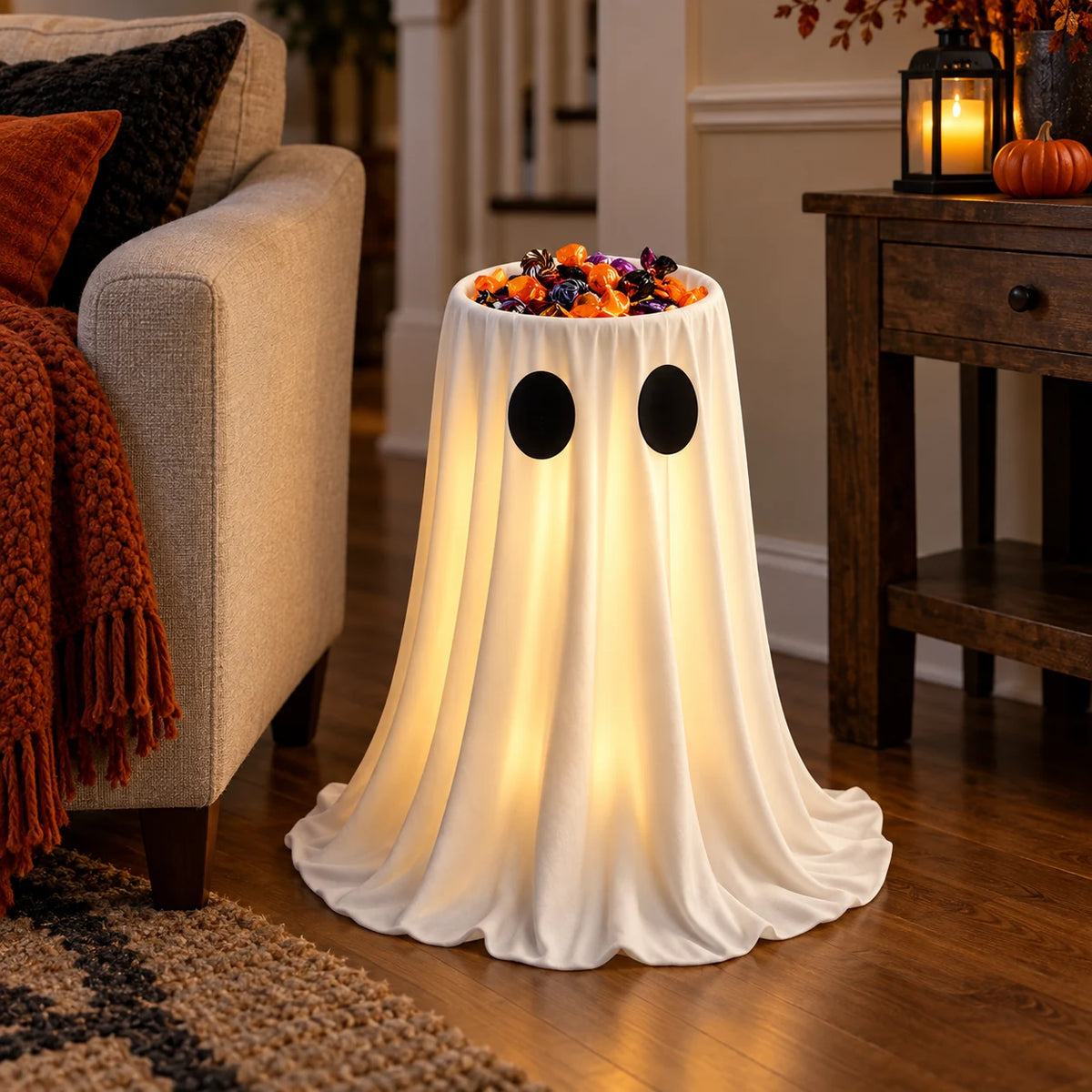 Boo Butler Ghost Candy Stand — home scale view