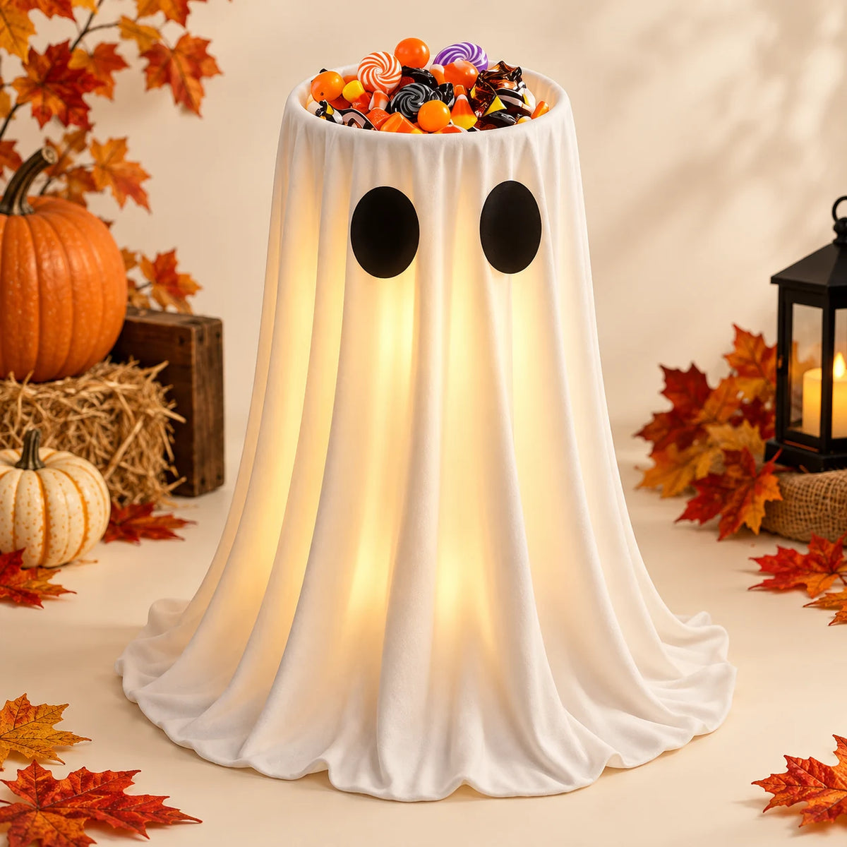 Boo Butler Ghost Candy Stand — complete set feature view