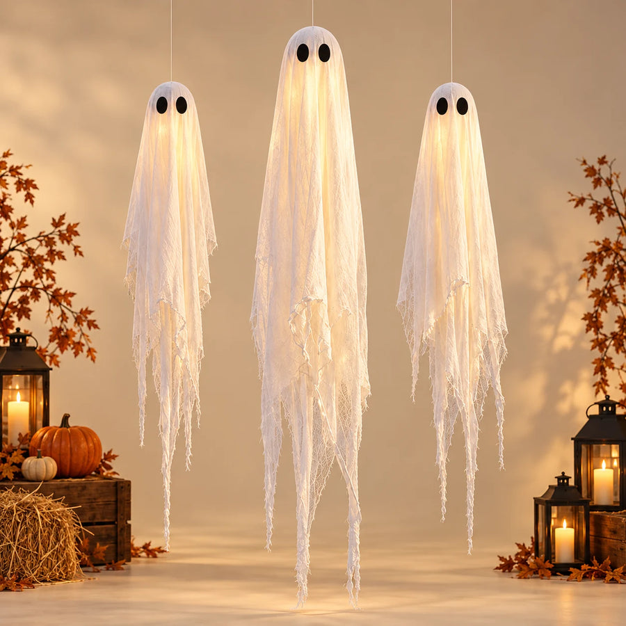 Porch Phantoms Light-Up Ghost Trio — studio product view