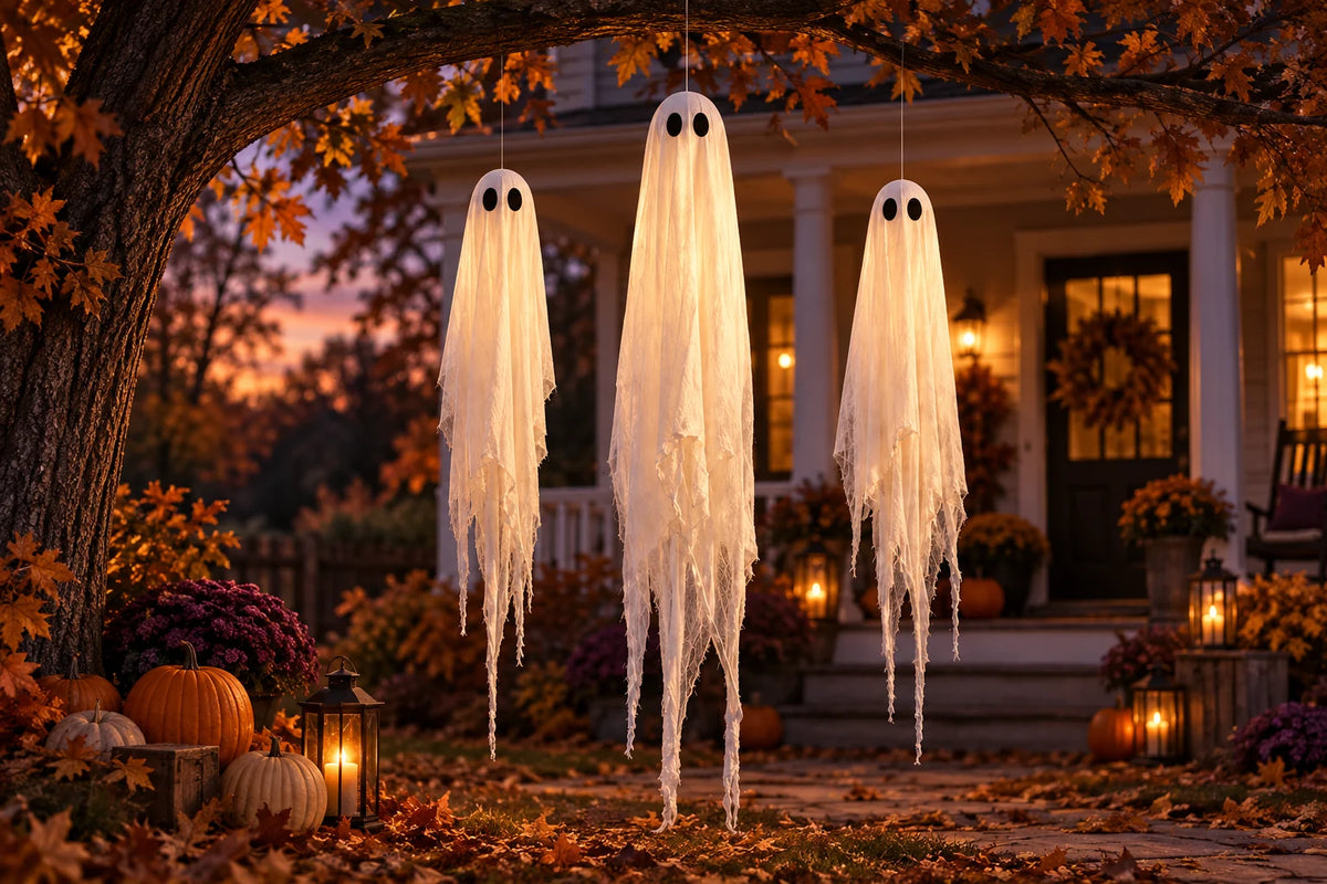 Porch Phantoms Light-Up Ghost Trio — autumn styling inspiration