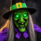 Hexwood 12-foot animated witch — Glowing eyes and animated face
