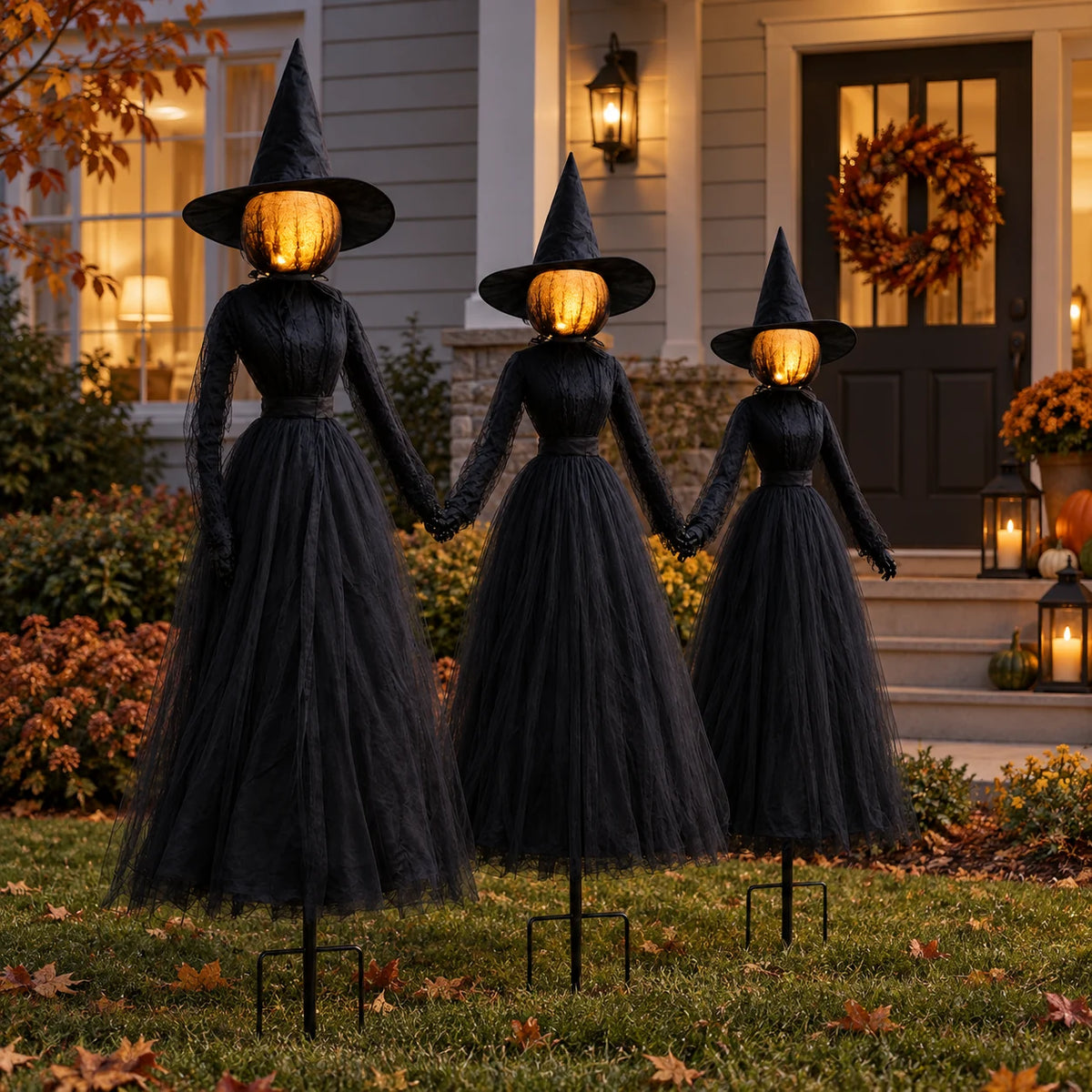 Midnight Coven Light-Up Witch Set — home scale view