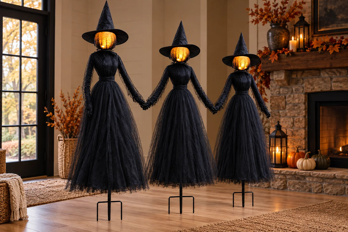 Midnight Coven Light-Up Witch Set — setup and placement scene